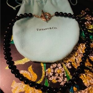 Tiffany & Co Onyx Beaded Necklace